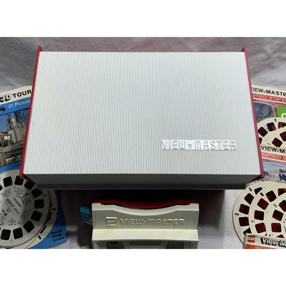 View-Master 1960 Viewer &‎ Library Chest-Case With 72 Reels -National Parks